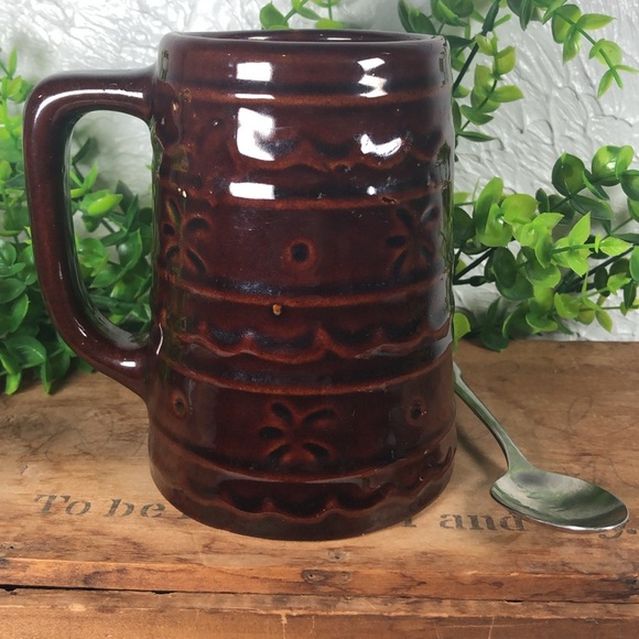 Hull Marcrest VTG 18oz Daisy Dot Stonewear Mug Coffee Tea Beer Drinkware - Picture 16 of 16